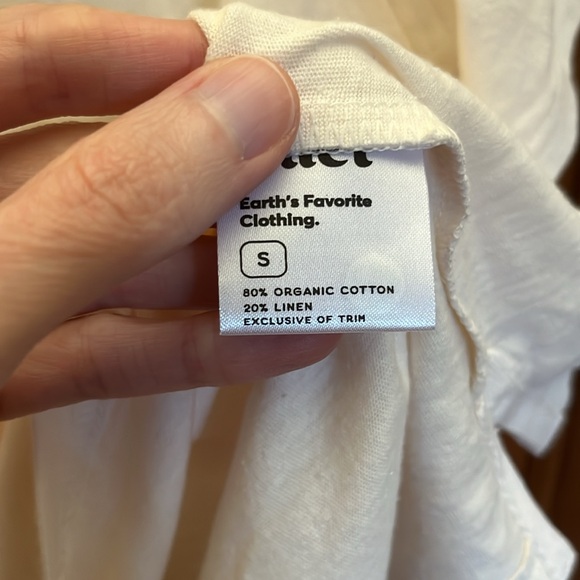 Pact Seaside Sea Salt Organic Cotton Linen Tee Small - Picture 3 of 4